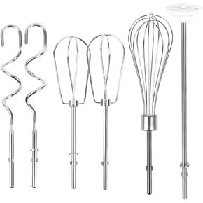 NBPLUS Hand Mixer Beaters Attachments for Kitchenaid Beaters, Whisk, Dough Hooks & Liquid Blending Rod, Compatible with KHM3, KHM5, KHM7, KHM9, KHM926, KHM512 Replacement Accessories Parts 6 Pcs