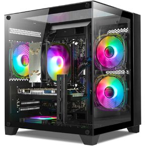 Gaming PC Desktop Intel 12th Gen i5-13400F 6-Core Gaming PC w/GeForce RTX 3050, 6GB DDR4 RAM, 1TB NVMe SSD, Tower Desktop Computer for Home, Office & Gaming (Black)