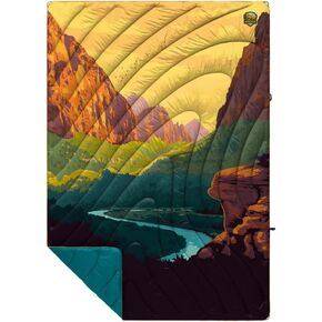 Rumpl Original Puffy Blanket - Warm Puffy Camping Blanket, 100% Recycled Polyester Insulation, Lightweight, Packable, Water-Resistant, Outdoor Puffer Blanket, 52"x75", Zion National Park