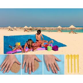 Beach Blanket Sandproof Beach Mat Sand Free Large 79'' x 79'' Portable Sandless Fast Dry Easy Clean Sand Proof Blanket for Beach Travel,Hiking Accessories Essentials