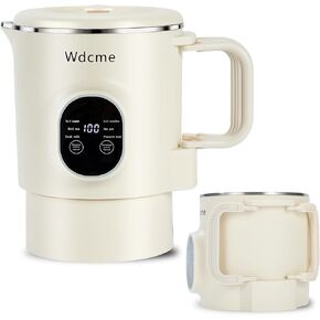 0.8L Portable Travel Electric Kettle, 27 Ounce Foldable Small Electric Kettle 304 Stainless Steel, Collapsible Mini Hot Water Boiler Heater with Temperature Control (White)