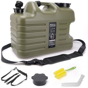 5 Gallon Camping Water Jug,Camping Water Container with Spigot,BPA-Free Military Green Portable Emergency Water Tank for RV Camp, Hiking, Outdoor Adventures & Disaster Preparedness