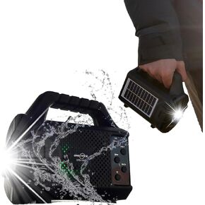 Emergency Radio with RGB LED and Bluetooth Speaker, 3000mWh Weather Radio, Solar Battery Powered, AM/FM/SW, USB Charger, Flashlight, Camping Light, IPX5 Waterproof, for Home or Outdoor Survival
