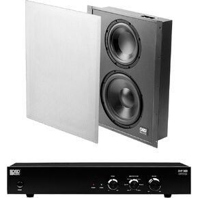 Premium in-Wall Subwoofer with 500W Mono Amp – Deep Bass, Space-Saving Design, Class D Amplifier, Low Distortion, Ideal for Movies, Music & Whole-Home Audio