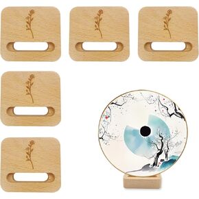 GeryVtee 6 Pcs Embroidery Hoop Stand Small Embroidery Hoop Holder Embroidery Hoop Wooden Base Embroidery Hoop Display Stand for Embroidery Cross Stitch Hoop Accessories Decor(Triangle) in Kuwait