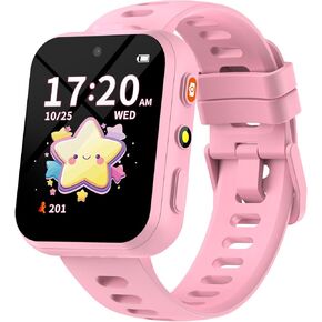 ساعة ذكية BIGGERFIVE للأطفال مزودة بكاميرات مزدوجة، 30 لعبة ألغاز، مشغل فيديو وموسيقى، كتب صوتية، مصباح يدوي، عداد الخطى، آلة حاسبة، ألعاب تعليمية، هدايا عيد ميلاد للأولاد والبنات من عمر 4 إلى 10 سنوات باللون الأزرق in Kuwait