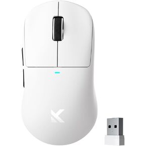 M7 Pro Wireless Gaming Mouse ، 8K Colling ، 55g خفيفة الوزن مريح الماوس الماوس PAW3395 مستشعر بصري 650 ، 26000 نقطة في البوصة ، 6 عناصر تحكم قابلة للبرمجة USB-C 3-Modes PC/MAC White