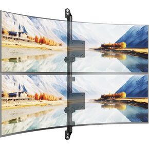 17-57" Dual Monitor Wall Mount, Vertical Monitor Stand for Heavy Duty Monitor, up to 59.4 lbs per Screen, 108mm Ultra Slim to Wall, VESA 75/100, Premium Gas Spring& Quick Release