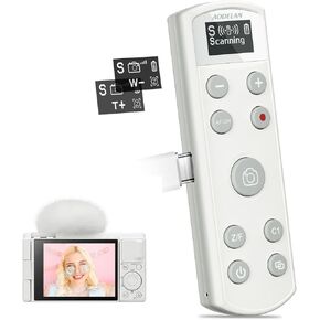 USB-C Rechargeable Wireless Camera Shutter Remote Control with OLED Screen for Sony ZV-1, ZV-E10,ZV-1F, A6100, A6400, A6700,A7IV,RX100 VII,A9,A9 II,Replace RMT-P1BT (White)