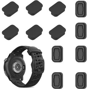 12 Pack Dust Plug Compatible with COROS PACE Pro/PACE 3/PACE 2/VERTIX 2S/APEX 2 PRO Watch Silicone Charger Port Protector Anti Dust Plugs Caps Cover Black (Dust Plug 12 Pack Black)