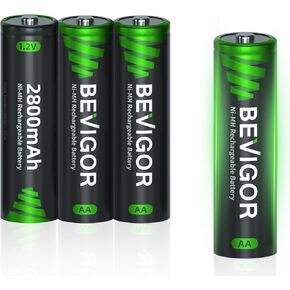 BEVIGOR AA Rechargeable Batetries, 2800 mAh High Capacity and Low Self Discharge,1.2V Ni-MH Double A Rechargeable Batteries,16 Counts