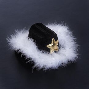 choyaxo Dog Cowboy Hat with Feather Mini Dog Cowboy Costume for Small Pet Dogs Cat Party Accessories (Pink, Small)