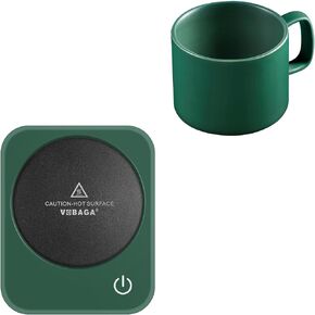 Exclusive Offer: VOBAGA Green Coffee Mug Warmer Set for Desk with Auto Shut Off & 3 Temperature Setting