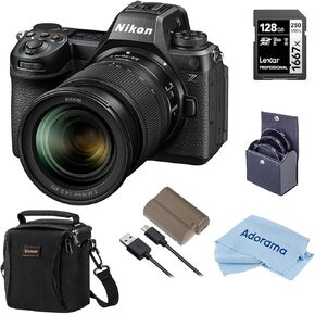 Nikon Z6III Mirrorless Camera with NIKKOR Z 24-70mm f/4 S Lens, Bundle with Filter Kit, 128GB Memory Card, Battery, Bag, Cleaning Cloth