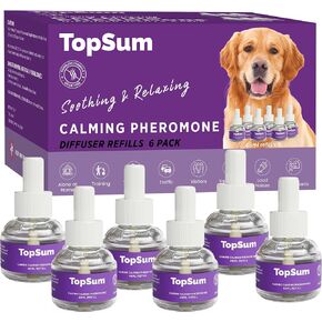 Dog Calming Diffuser Refills: 6 Pack Dog Pheromones Calming Diffuser Refills - Dog Appeasing Pheromone - Pheromones for Dogs - Calming Pheromones for Dogs, 6 Pack (Purple)