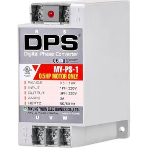 DPS Sinlge Phase to 3 Phase Converter, 2HP, 6A, Input/Output 200V - 240V My-PS-2 Model Must Be Used for 1HP(0.75kW) 3A Motor, DPS Must Be Used for 1 Motor Only, UL-Listed