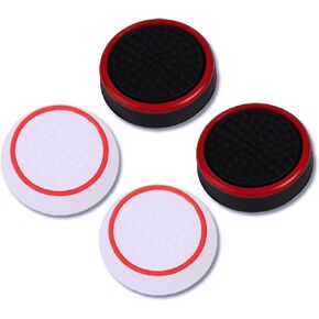 Thumb Grips Caps for PS Portal, 4 PCS PS Portal Thumb Joystick Grips Cap Full Protection Anti-Slip & Anti-Scratch Grip Button Stick Cap Cover for PS Portal Accessories- White and Red