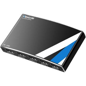 NEWCARE 4K 1x8 HDMI Splitter 1 in 8 Out, 8 Port Powered Hdmi Splitter, 8 Way HDMI Splitters Support 4K&2K@30Hz 3D for TV Monitor Project, Mirror Splitters for Classroom, Presentation, Exhibition (1x8)