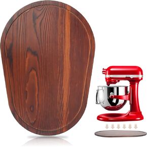 Compatible with Kitchen Aid Mixer Slider for 5.5-8 QT Stand Mixer, Pine Wood Kitchen Aid Sliders for Countertop, Mixer Slider Mat for Kitchen Aid Stand Mixer, Kitchen Aid Mixer Sttachments (Brown)