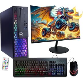 Dell 3060 RGB PC Computer | Windows 11 Pro | Ultra Fast Intel i5-8500 | 16GB DDR4 RAM + 5000GB SSD | New 24" Monitor | 5G WiFi + BT (Renewed)