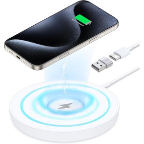 3 in 1 Wireless Charging Pad Compatible with MagSafe Charger for iPhone 16-12 Series, iWatch Ultra/SE/10-3 Series, AirPods Pro 2/Pro/4/3/2, 15W Fast Magnetic Wireless Charger with Dual Charging Ports