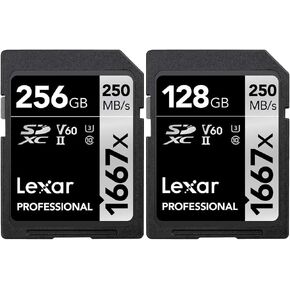 Lexar Professional 1667x SDXC UHS-II Memory Cards (256GB & 128GB) for DSLR Cameras