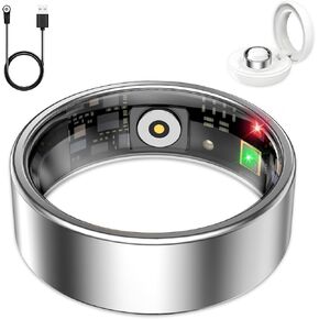 Smart Ring for Women Men, Sleep Tracker Ring, Waterproof Fitness Tracker Health Rings with Heart Rate Monitoring,Blood Oxygen,Stress Distance Calories Steps Tracking,No Subscription Fee(Rose Gold,#12)