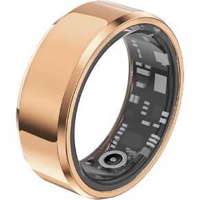 Titanium Alloy Smart Ring for Men & Women,Health & Fitness Tracker, Heart Rate Monitor, Hand Gesture Brush Tiktok, No APP Subscription for iOS/Android (Deep-Gray, 11)
