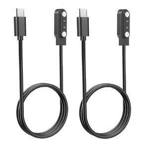 2Pack Chargers for GloryFit Smart Watch [Pin Spacing 4mm] USB-C Magnetic Charging Cable for Puqo T80, CASCHO T70/P98, Matast T60/P99, uaue T60/T50, Tikland T60/P98 and More（Type-C