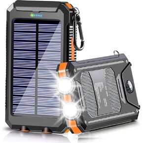 Solar Charger Power Bank, 39800mAh Portable Charger Fast Charger USB C Port Built-in Led Flashlight and Compass for All Cell Phone and Electronic Devices