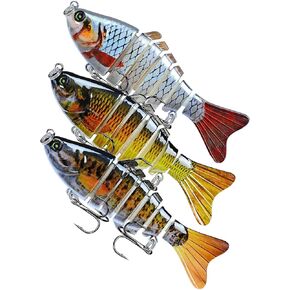 Fishing Lures Jointed Fish Set Realistic Lure Action Wobbler Bait Realistic Swimming Bait, Fishing Lures fo Bass Trout Crappie Walleye Pike Bluegill Salmon,Best Equipment for Outdoor.