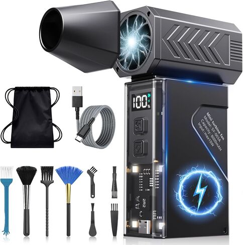Compressed Air Duster with Flashlight-180000RPM Electric Air Duster,100-Gear Adjustable Mini Blower,Dust Blower for Computer, Keyboard, Outdoor, House and Car in Saudi Arabia