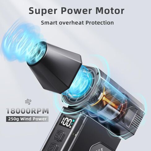 Compressed Air Duster with Flashlight-180000RPM Electric Air Duster,100-Gear Adjustable Mini Blower,Dust Blower for Computer, Keyboard, Outdoor, House and Car in Saudi Arabia