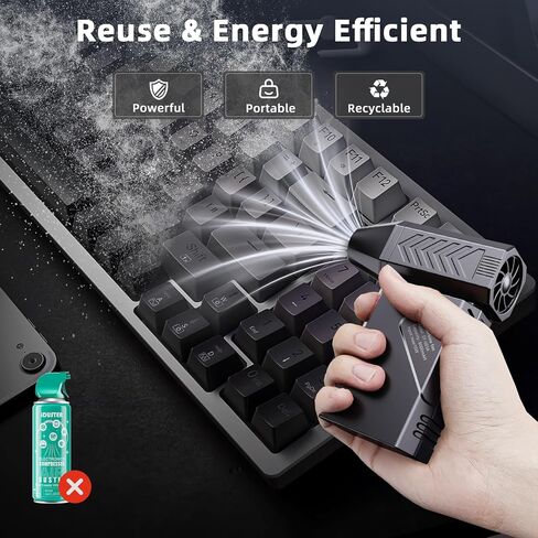 Compressed Air Duster with Flashlight-180000RPM Electric Air Duster,100-Gear Adjustable Mini Blower,Dust Blower for Computer, Keyboard, Outdoor, House and Car in Saudi Arabia