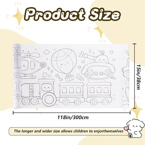 Children’s Drawing Roll Paper, 2 Rolls Coloring Paper Rolls, Sticky Drawing Paper Roll, DIY Painting Drawing Color Painting Paper for Kids Toddler Gifts, 11.8" x 118"(Dinosaur/Animal) in Saudi Arabia