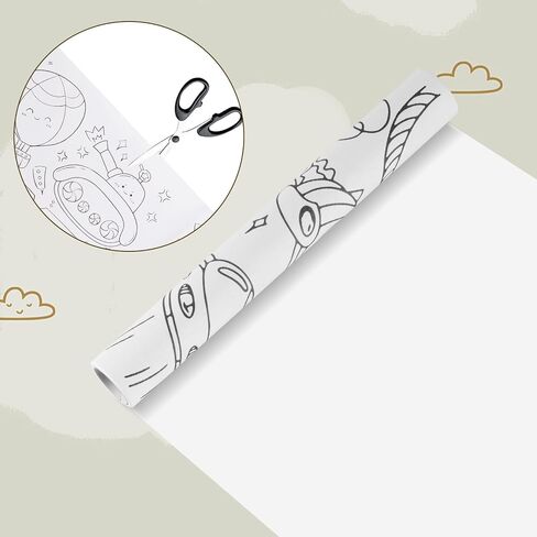 Children’s Drawing Roll Paper, 2 Rolls Coloring Paper Rolls, Sticky Drawing Paper Roll, DIY Painting Drawing Color Painting Paper for Kids Toddler Gifts, 11.8" x 118"(Dinosaur/Animal) in Saudi Arabia