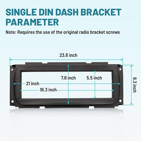 NuIth Single Din Radio Installation Dash Kit for 1998-2007 Chrysler/Dodge/Jeep/Plymouth, Single Din Radio Mounting Plate, Car Stereo Install Kit for Aftermarket Radio Mounting (Dash KIT) in Saudi Arabia