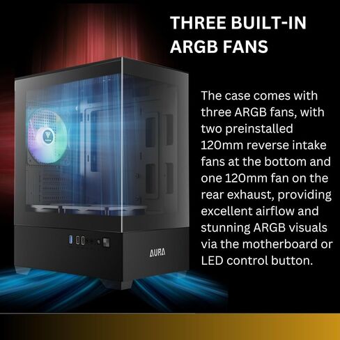 حالة كمبيوتر Gamdias micro-ATX Tower مع زجاج مقسى ، وألعاب M-ATX PC مع مراوح ArgB 3x 120 مم ، ودعم ما يصل إلى 5x معجبي تدفق الهواء ، 240 مم AIO/الرادياتير ، GPU/VGA 280 مم ، برودة وحدة المعالجة المركزية 155 مم ، 150 مم PSU in Saudi Arabia