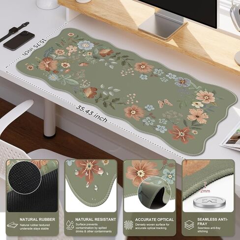 iCasso Desk Matt for Desktop, Black Desk Mat, Cute Desk Pad Mat, XXL Large Mouse Pad for Desk, Anti-Slip Big Mousepad with Stitched Edges, Keyboard Pad Mouse Mat for Computer(Black) in Saudi Arabia