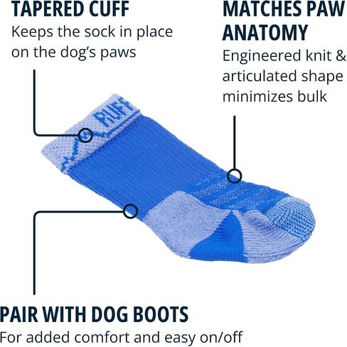 Ruffwear ، جوارب Bark'n Boot ، جوارب الكلاب المريحة وبطانات التمهيد ، الأرض البنية ، 2.00 في/ 2.25 في in Kuwait