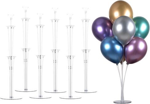 LANGXUN 28" Height Table Balloon Stand Kit for Birthday Party Wedding Decorations, Balloons Arch Kit for Graduation Party and Christmas Balloon Decorations (4 Pack) in Kuwait