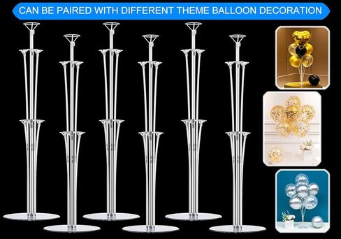 LANGXUN 28" Height Table Balloon Stand Kit for Birthday Party Wedding Decorations, Balloons Arch Kit for Graduation Party and Christmas Balloon Decorations (4 Pack) in Kuwait