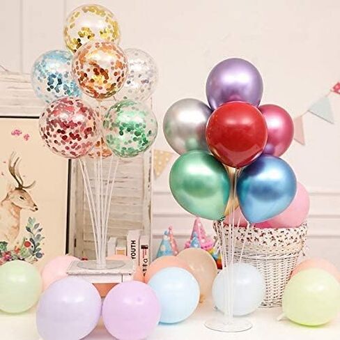 LANGXUN 28" Height Table Balloon Stand Kit for Birthday Party Wedding Decorations, Balloons Arch Kit for Graduation Party and Christmas Balloon Decorations (4 Pack) in Kuwait
