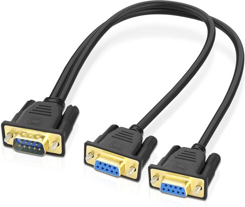MEIRIYFA DB9 Y Splitter Adapter Cable DB 9Pin 1 Male to 2 Female RS232 Extension Cord Wire Straight Through Serial D-Sub Port for Connecting PC Digital Machine Tools-50CM (1 Male to 2 Female) in Saudi Arabia