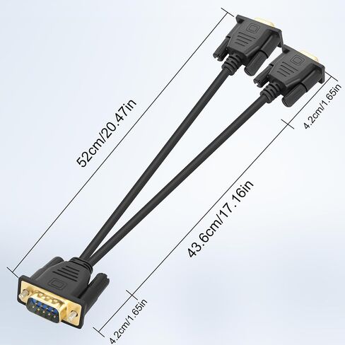 MEIRIYFA DB9 Y Splitter Adapter Cable DB 9Pin 1 Male to 2 Female RS232 Extension Cord Wire Straight Through Serial D-Sub Port for Connecting PC Digital Machine Tools-50CM (1 Male to 2 Female) in Saudi Arabia