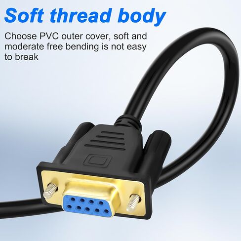 MEIRIYFA DB9 Y Splitter Adapter Cable DB 9Pin 1 Male to 2 Female RS232 Extension Cord Wire Straight Through Serial D-Sub Port for Connecting PC Digital Machine Tools-50CM (1 Male to 2 Female) in Saudi Arabia