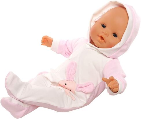 Miunana Baby Doll Clothes 14 to 16 Inch Doll Pink Jumpsuit Hooded Outfits with Cap Handmade Rompers Clothing Set in Saudi Arabia