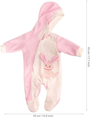 Miunana Baby Doll Clothes 14 to 16 Inch Doll Pink Jumpsuit Hooded Outfits with Cap Handmade Rompers Clothing Set in Saudi Arabia