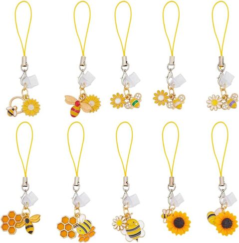 OLYCRAFT 20PCS DUST PLUP SCARM 3 ~ 3.7 بوصة طويلة مركبة مقابس مقاومة للهواتف المتنقلة المقابس المقاومة للترسبات USB C CAPS PROTTERT مع مينا مينا نحل معلقات Pendants Pendants لمعظم النوع C هاتف in Kuwait