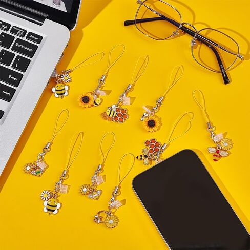 OLYCRAFT 20PCS DUST PLUP SCARM 3 ~ 3.7 بوصة طويلة مركبة مقابس مقاومة للهواتف المتنقلة المقابس المقاومة للترسبات USB C CAPS PROTTERT مع مينا مينا نحل معلقات Pendants Pendants لمعظم النوع C هاتف in Kuwait